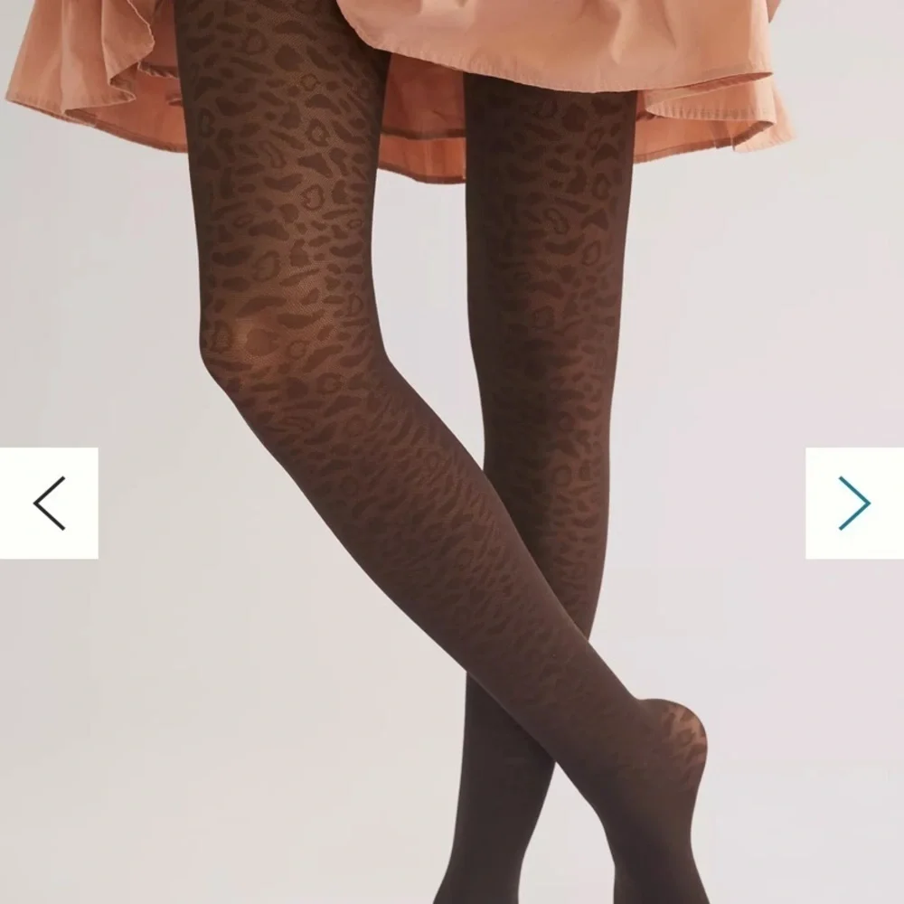 Anthropologie tintoretta leopard stocking new size s/m black